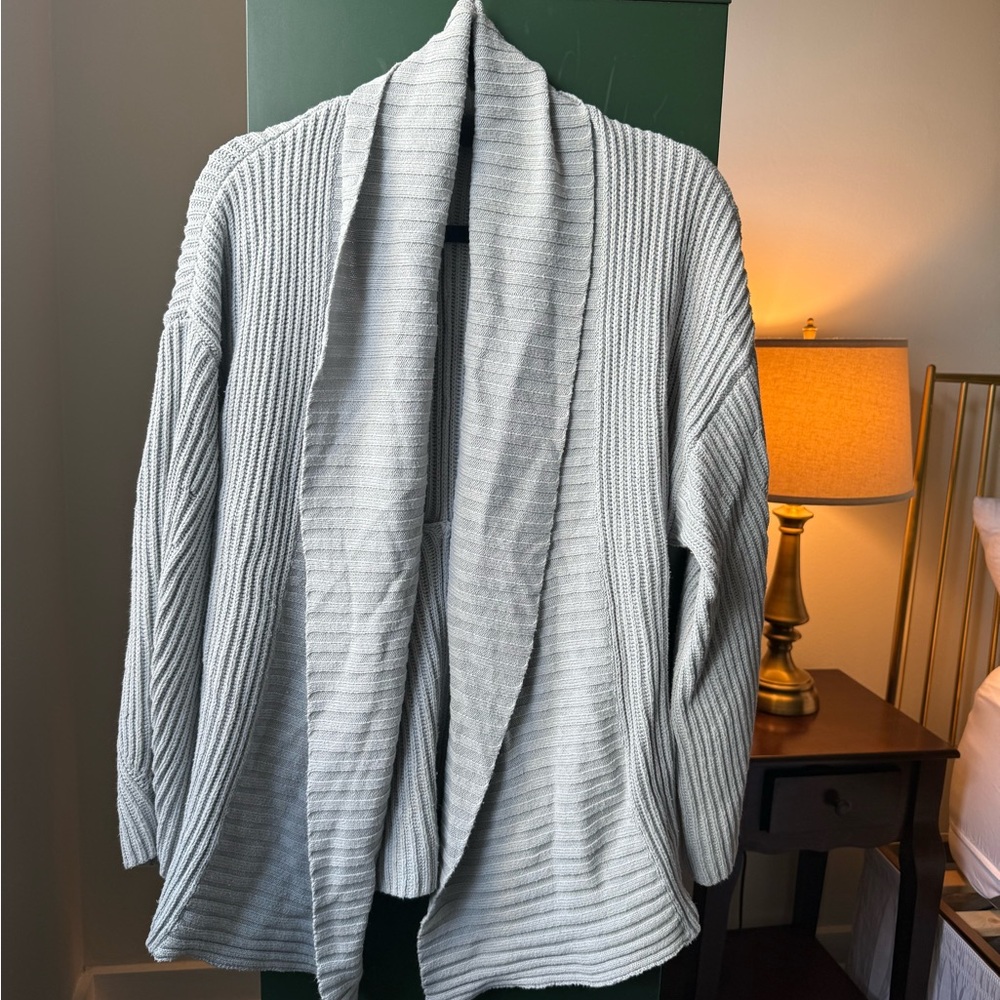 Trouve Blue Draped Cardigan Sweater